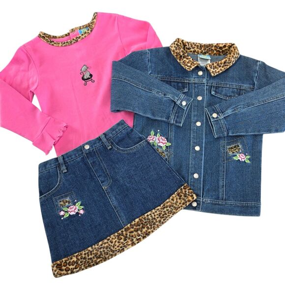 JB Kids Other - Lil Jellybean JB Kids Girls Denim Skirt Jacket Outfit Size 5 Boutique Deadstock